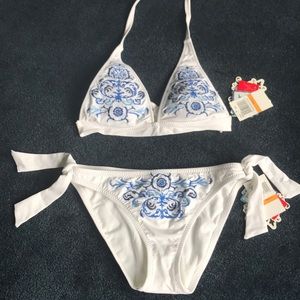 White Embroidered Bikini!